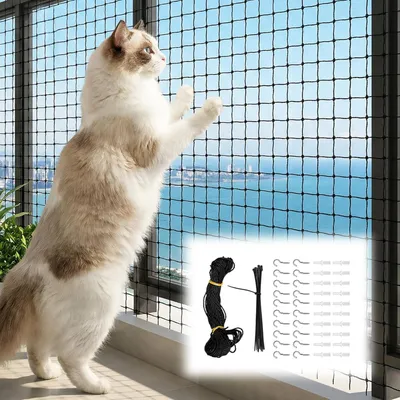 Produktbild von Katzennetz 6x3m, drahtverstärkt, biss- und reißfest, für Balkon
