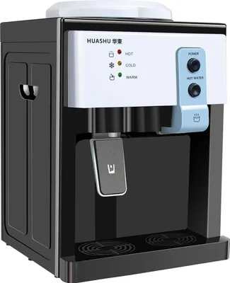 Immagine prodotto di Distributore d'acqua e refrigeratore d'acqua - Da tavolo - 19 L (5 gal) - Caldo e freddo - 110V - Acciaio inox e PP - Nero