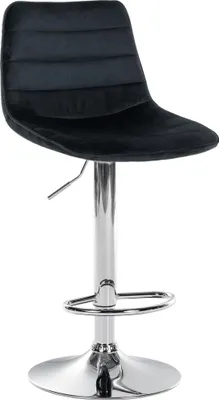 Produktbild von CLP Barhocker Lex Samt schwarz Gestell Farbe chrom