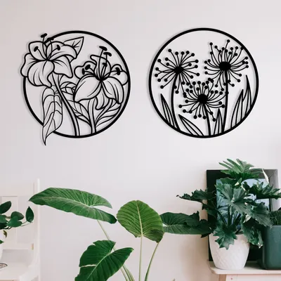 Immagine prodotto di Wallity, Mucbir, decorazione murale, nero, metallo, 100 x 50 cm