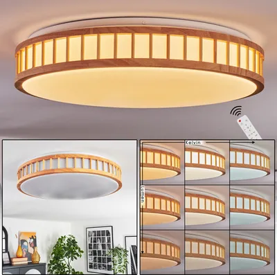 Produktbild von Buccino Deckenlampe dimmbar aus Metall/Bambus/Kunststoff in Weiß/Natur