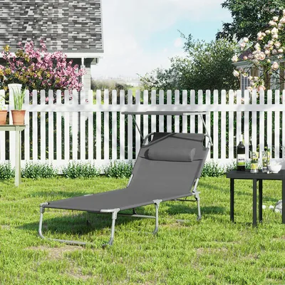 Produktbild von SONGMICS Gartenliege, groß, klappbarer Liegestuhl, 200x71x38cm anthrazit
