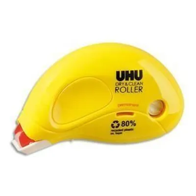 Produktbild von UHU Kleberoller Dry & Clean Roller permanent gelb