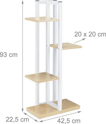 Produktbild von Famanu Pflanzenregal Moderner Stil - 4 Ebenen, Weiß