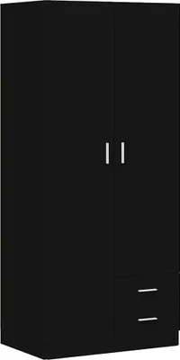 Produktbild von vidaXL Kleiderschrank Schwarz 80x52x180 cm Holzwerkstoff