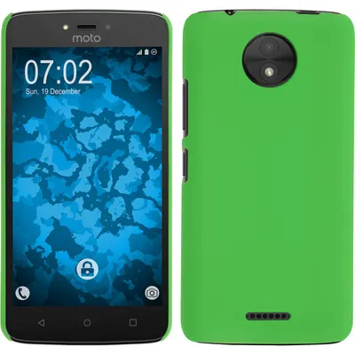Produktbild von PhoneNatic Case kompatibel mit Lenovo Moto C - Hülle grün gummiert Hard-case + 2 Schutzfolien