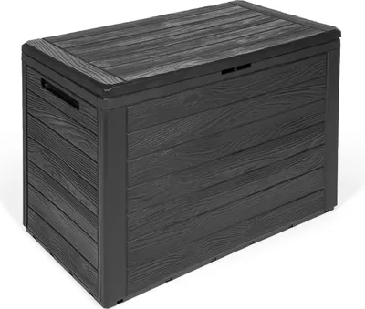 Produktbild von Kreher Kissenbox 'Wood' in Anthrazit 190 Liter (Holz Optik)