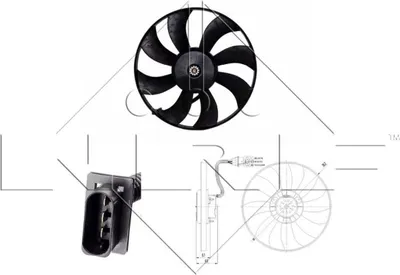 Produktbild von NRF 47410 Lüfter Motorkühlung Kühlerlüfter für VW POLO (9N) Wasserkühler