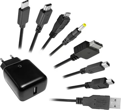 Produktbild von 7in1 Ladekabel und Adapter für Playstation, XBOX, Switch, u.a., 1,5 m, Schwarz