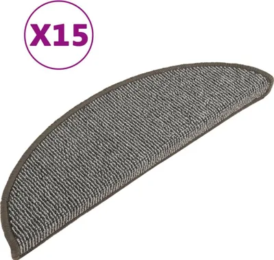 Obrázok produktu pre vidaXL Podložky na kroky 15 kusov 56x17x3 cm Sivá polkruhová