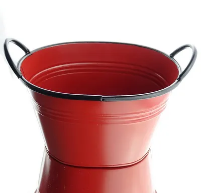 Produktbild von Schale Rot & Schwarz mit 2 Griffen 27 x 21,5 x16 cm - Metall