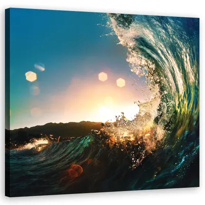 Produktbild von Leinwandbild landschaften - orange 60x60 cm Feeby blau wandbild bereit zum aufhängen