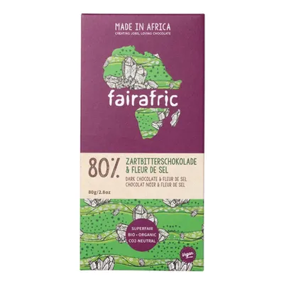 Produktbild von Zartbitterschokolade mit Fleur de Sel - 80% Kakao 80g