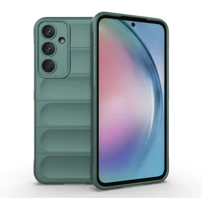 Productafbeelding van MobyDefend Hoesje - Geschikt voor Samsung Galaxy A55  -  TPU Gripcase - Groen