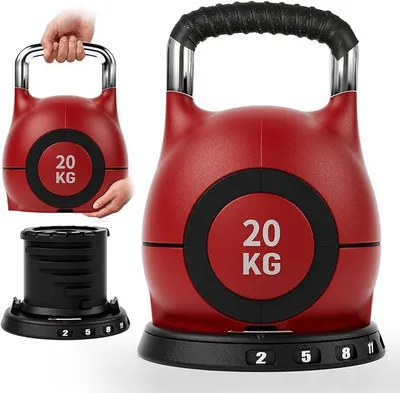 Imagen del producto de Kettlebell ajustable, pesa de 2 a 20 kg, ideal para gimnasio en casa