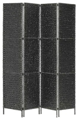 Obrázok produktu pre vidaXL 4-dielny paraván čierny 154 × 160 cm Vodný hyacint