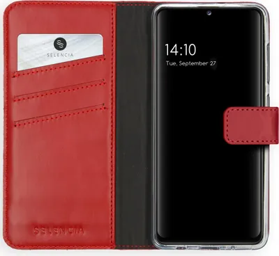 Image de Selencia Bibliothèque en cuir véritable pour le Samsung Galaxy A41 - Rouge