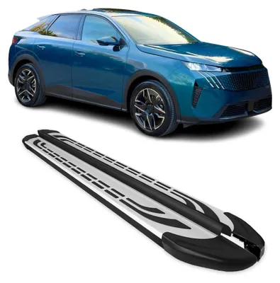 Image de 2024-2025 Peugeot 3008 III Marchepieds Latéraux pédale Alu Gris Noir 2Pcs