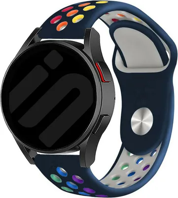 Produktbild von Strap-it Samsung Galaxy Watch 6 Classic 43mm Sport Armband (Dunkelblau/Bunt)