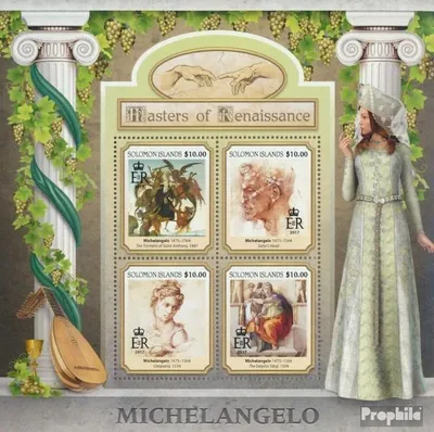 Produktbild von Briefmarken Salomoninseln 2017 Mi 4345-4348 Kleinbogen (kompl. Ausg.) postfrisch Michelangelo