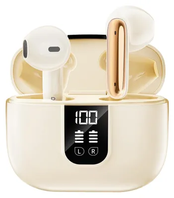 Zdjęcie produktu dla Słuchawki Bluetooth 2026, bezprzewodowe słuchawki douszne Bluetooth z 6 mikrofonami, redukcją szumów ENC, wysokiej jakości dźwiękiem stereo HiFi, 35 godzin pracy, wodoodporność IP7