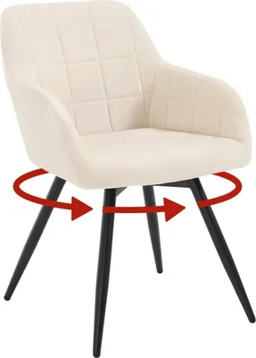 Produktbild von WOLTU Esszimmerstuhl, gepolstert, ergonomisch, drehbar, mit Metallbeinen, Samt : Beige 1 Farbe: Beige Stückzahl: 1