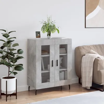 Image de vidaXL Sideboard gris béton 69,5x34x90 cm Bois composite