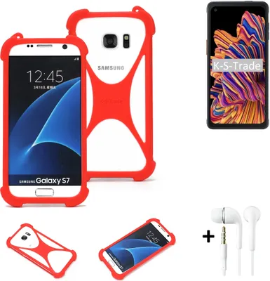 Produktbild von Handy-hülle + Kopfhörer kompatibel mit Samsung Galaxy XCover Pro Schutz-hülle Bumper Silikon Schutz Hülle Cover Case Silikoncase Silikonbumper TPU