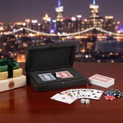 Produktbild von Nachtdeck – Premium-Spielkarten in edler Holz-Geschenkbox