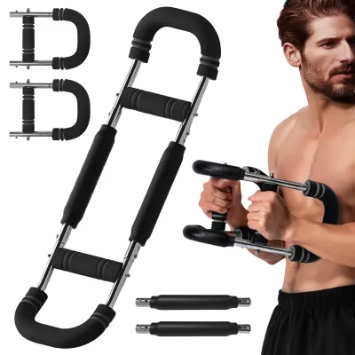 Image de Appareil d'entraînement pour les bras avec élastique - Appareil de fitness - Entraînement de force - Développement musculaire - Appareils pour les muscles des bras/de la poitrine - 1 pièce