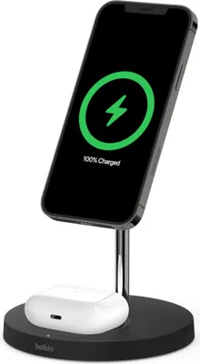 Produktbild von Belkin MagSafe drahtloses 2-in-1 Ladegerät, schwarz    WIZ010vfBK