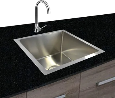 Produktbild von Preero- 45x44cm, Küchenspüle Edelstahl 304. Materialstärke: 0,8mm, Unterbau,Spülbecken klein, Einbauspüle,Spüle, eckig, Camping Spüle, outdoor, 1 Becken,Unterbauspüle