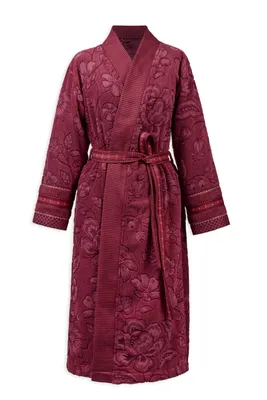 Produktbild von Pip Studio Bademantel Jasmin Jacquard Farbe Dunkeles Rosa Größe XXL