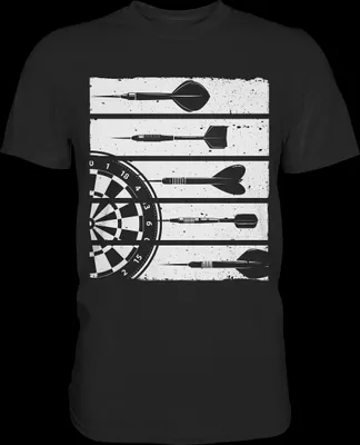 Produktbild von Retro Dartscheibe Dart Team Darts Pfeile T-Shirt – Black / XXL