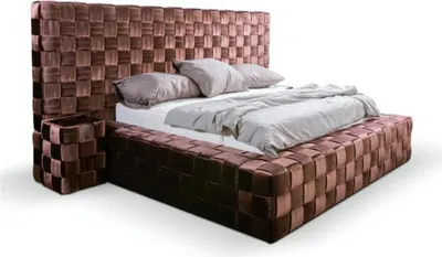 Image de Chambre à coucher lit double lit 180сm matelas brun style moderne bois