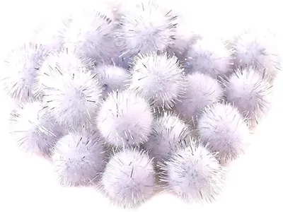 Imagen del producto de Mini pompones, 250 unidades, 20 mm, color blanco, para manualidades creativas