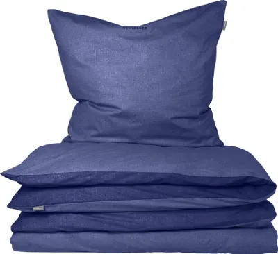 Produktbild von Schiesser Bettwäscheset Doubleface | 2-teilig | Zweifarbig | Feinbiber | 100% Baumwolle | Reißverschluss | 135x200cm + 80x80cm | Blau
