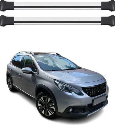 Image de Barres de toit transversales pour Peugeot 2008 I A94 2013-2020 Aluminium Gris 2x
