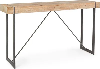 Produktbild von Bar-Tisch Garret 200 x 50 x 110 cm Tannenholz Tischplatte mit Stahlbeine schwarz