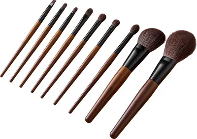 Produktbild von Pinselset Makeup, 9-teilig, professionelles Schminkpinsel Set für Grundierung, Lidschatten, mit synthetischen Borsten, weicher Naturwolle