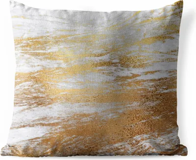 Produktbild von MuchoWow® Outdoor Kissen - Marmor - Grau - Gold - 45x45 cm - Wetterfest - Lounge Kissen - Fotokissen - Dekoratives Kissen