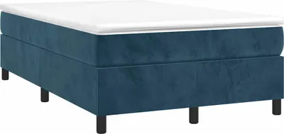 Produktbild von vidaXL Boxspringbett mit Matratze Dunkelblau 120x190 cm Samt