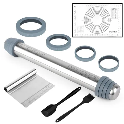 Imagen del producto de Rodillo para masa con revestimiento antiadherente y accesorios para hornear
