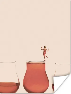 Produktbild von MuchoWow® Poster Frau - Wein - Jahrgang 60x80 cm - Schlafzimmer Dekoration