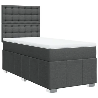 Produktbild von vidaXL Boxspringbett mit Matratze Dunkelgrau 100x200 cm Stoff