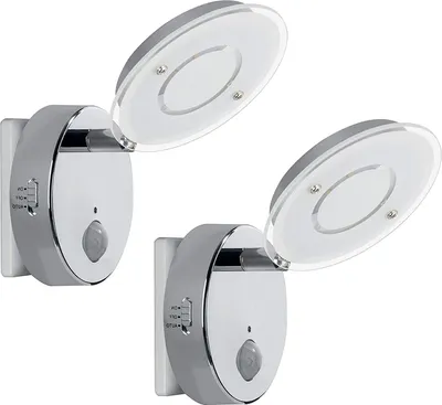 Produktbild von 2x LED Nachtlicht mit Automatikfunktion mit Bewegungssensor chrom