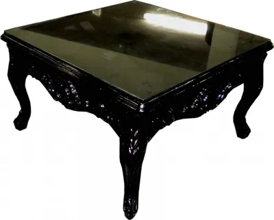 Image de Casa Padrino Baroque Table d'Appoint Noir 80 x 80 cm - Table de salon - Table basse - Table de salon