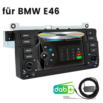 Immagine prodotto di Autoradio 2DIN da 7 pollici con DAB+, Bluetooth, GPS, navigatore, lettore CD/DVD e sintonizzatore FM, compatibile con BMW Serie 3 (E46) modelli 318, 320, 325 e M3, nonché con Rover 75 e MG ZT