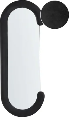 Zdjęcie produktu dla BELIANI Lustro ścienne czarne rama z płyty MDF szkło 54 x 158 cm nieregularny kształt nowoczesny styl dekoracyjna ozdoba wisząca