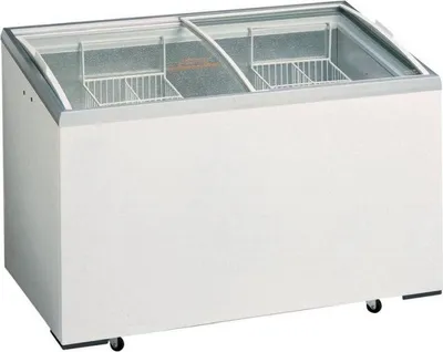 Obrázok produktu pre Mraznička na zmrzlinu KBS s posuvným skleneným vekom, 289 litrov, 1305 x 635 x 890 mm, biela